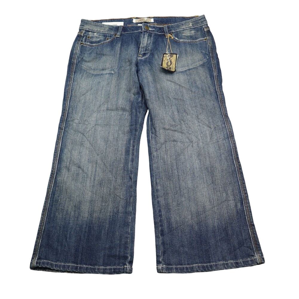 209 Jeans Pants Womens 9 Blue Mid Rise Premium Denim Straight Leg Capri